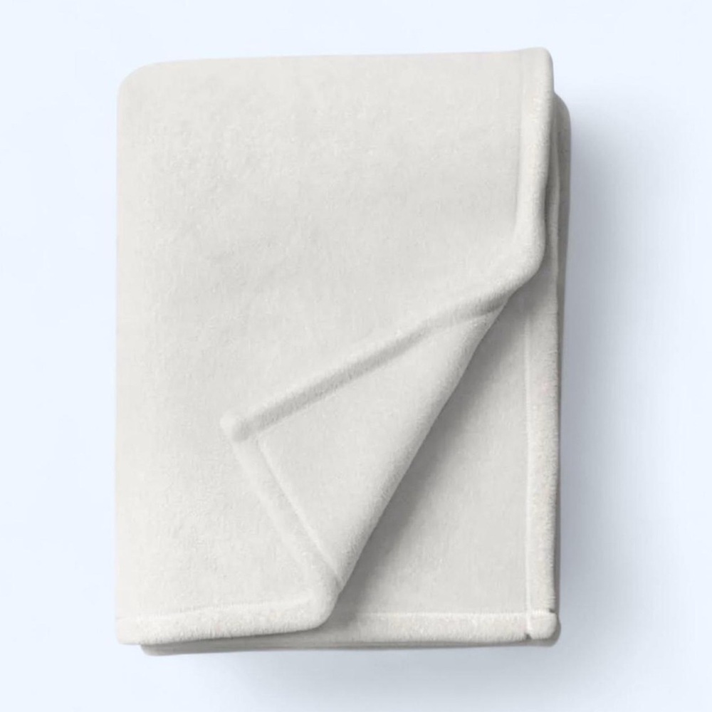 Solid Colored Plush Throw Blanket White - Room Essentials™ Twin size